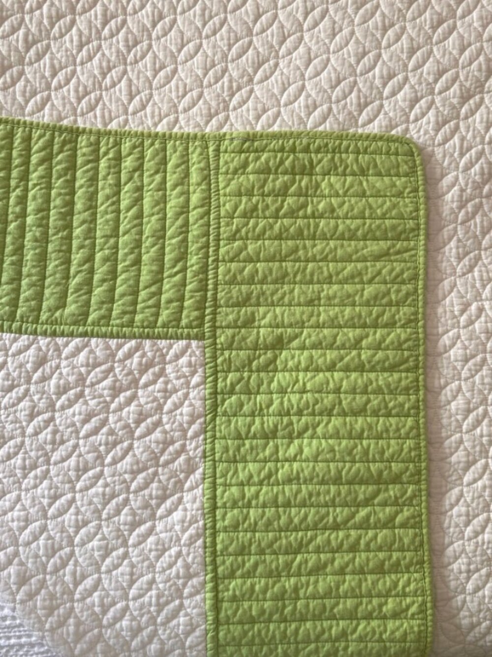 Vintage Marriage White And Green Bed Quilt